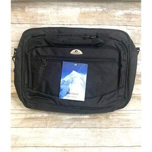 Everest Black Ballistic PU Laptop Briefcase 16"x12"x4" With Adjustable Shoulder